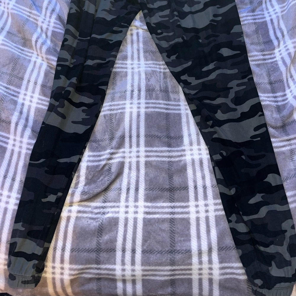 Barley worn camouflage sweat pants